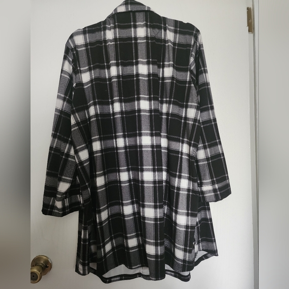 Plaid Button Down Flannel Knit Shirt 2X - Picture 2 of 5